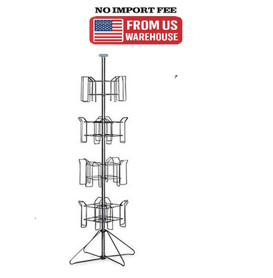 SSWBasics 4-Tier Chrome Rotating Standing Literature Rack - 64'H x 16''D - 16 ...