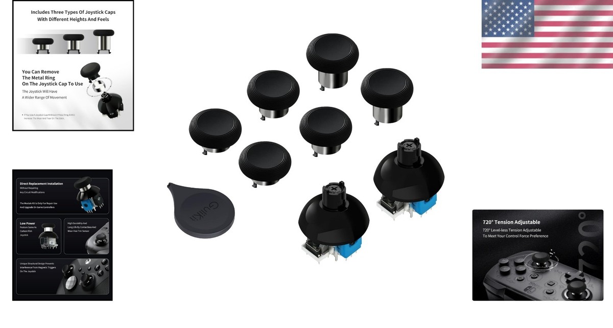 720° Adjustable Tension TMR Anti-Drift Joystick Kit for PS4