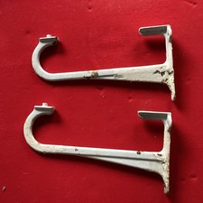 Old Iron Sink Cistern Brackets Pair Vintage white needs restoration 