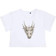 "Drachenschädel" Damen Baumwolle Crop Tops (CO046266)