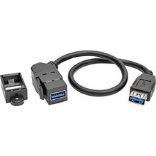 Tripp Lite Usb 3.0 Keystone Panel Mount Coupler Cable F/f Angled 1ft - Usb For