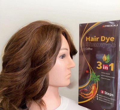 Meidu hair dye 3 in 1 Hair Dye Shampoo Coffe US SELLER EXP:2028