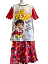 Ryan's World Pajama Set Large 10-12 Pocket Watch Super Hero Top Bottom Clothing