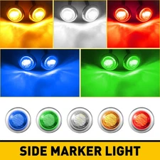 20/40/100pcs 3/4" LED Bullet Side Marker Clearance Lights For RV Truck Trailer