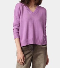 Minnie Rose Cotton Cashmere Boxy V-Neck Sweater Size M
