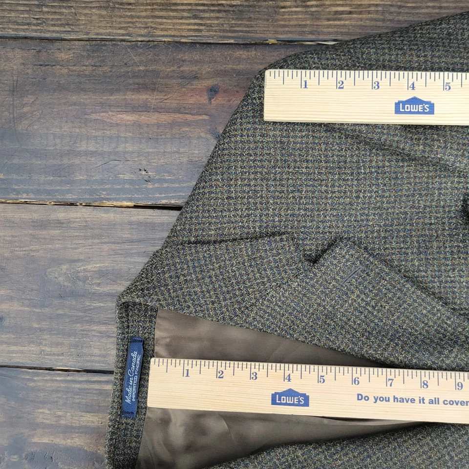 Abrigo Blazer Deportivo Brandini Le Collezioni Para Hombre Tres Botones Tweed Lana Oliva 40S Foto 4 de 4