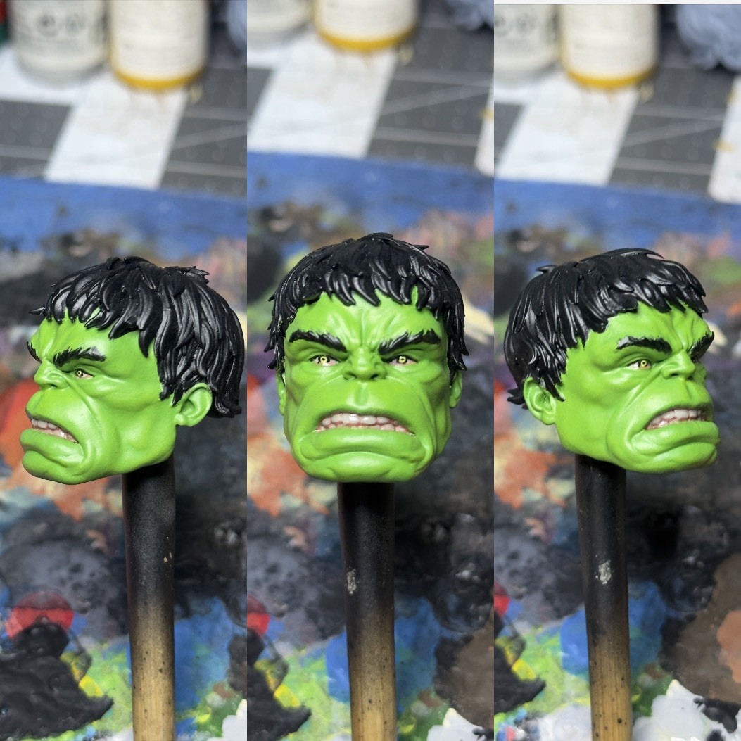 3D Printed Custom Painted Angry Hulk Head Sculpt for 1:12 Marvel ...