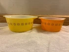 Vintage Pyrex Yellow Town & Country 473 And 474-B 1 ½ & 1 Quart Casserole Dish