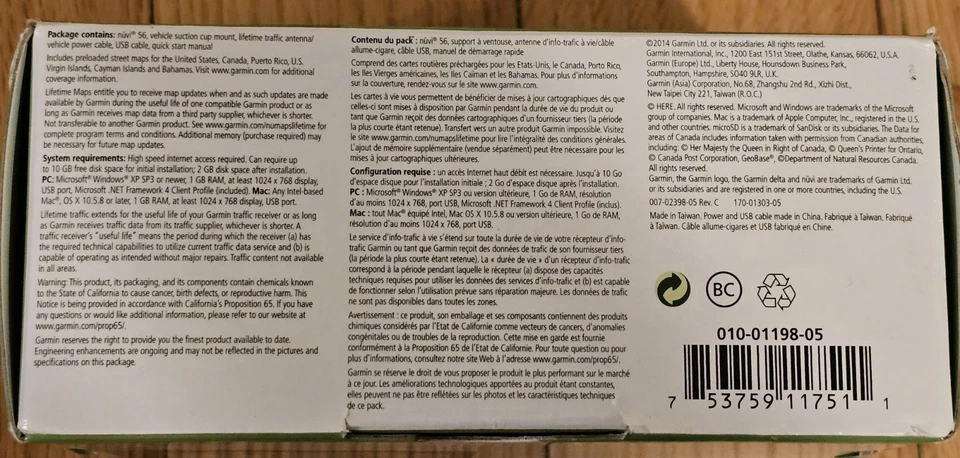 Garmin nüvi 56LMT GPS,  5" Screen, In Original Box W/Manual And Charger Vintage - Image 4 of 4