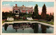 Postcard Red Bank NJ Oak Hill residence of Mrs. J. Armory Haskell pm 1926