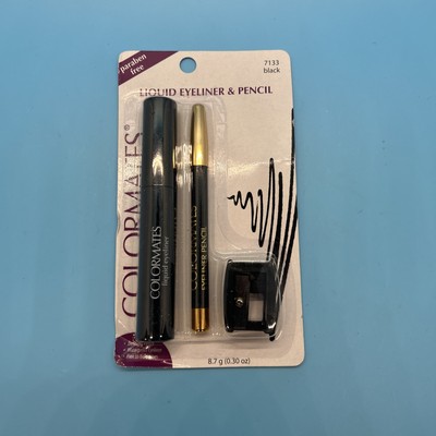 Colormates Liquid Eyeliner, Pencil, And Sharpener, 7133 Black