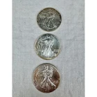 Lot 3 American Silver Eagle Coins 1oz .999 Fine Silver 2015 2016 2017 Bullion