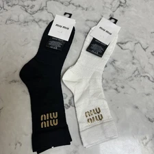 Miu Miu Socks 2 pair white and black