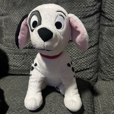 Disney 101 Dalmatians Patch Puppy Dog 11" Plush Red Collar Stuffed Animal Toy