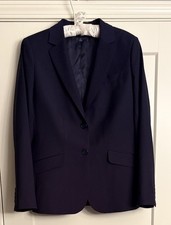 Women  s Brooks Brothers Sz 12 Explorer Blazer Wool Blend Navy Blue