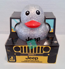 IT'S A JEEP THING Branded Logo 5" Glitter Silver Rubber COLLECTIBLE Duck Ducked