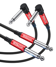 1/4 Guitar Cable 15Ft 2 Pack, Instrument Cable TS Guitar Cable Right Angle Gu...