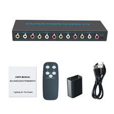 New 4 In 3 Out AV Switch RCA Switcher Box Video L/R Stereo Audio AV Selector Box