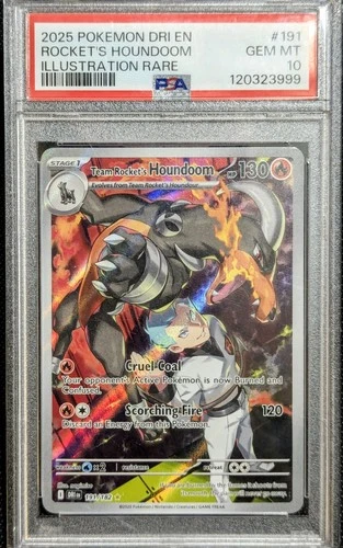 Team Rocket's Houndoom PSA 10 GEM MINT #191 Destined Rivals 2025 English