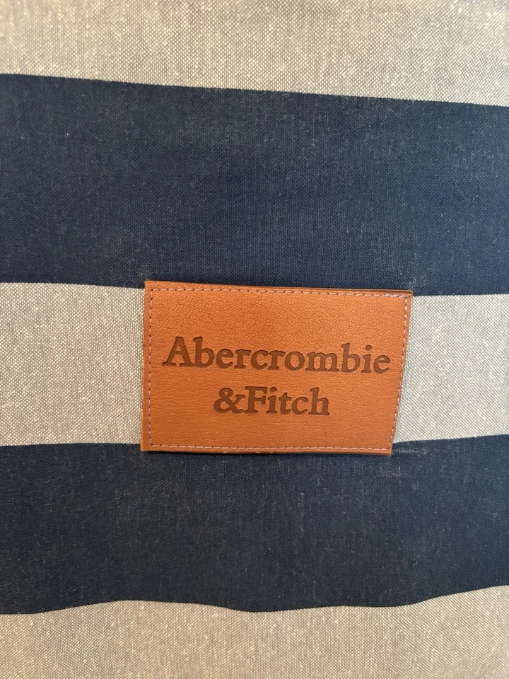 Abercrombie &Fitch Canvas Grey And Blue Striped Tote Bag - Image 2 of 4