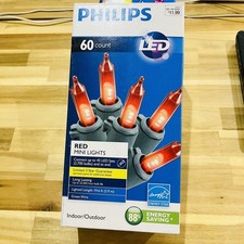Phillips Mini Lights Red lights 19.6 ft Indoor Outdoor Holiday season - used