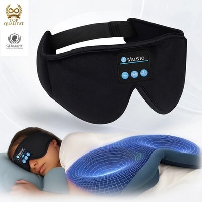 Bluetooth Schlafkopfhörer Kabellose 3D Schlafmaske Musik Augenmaske Ultraweich