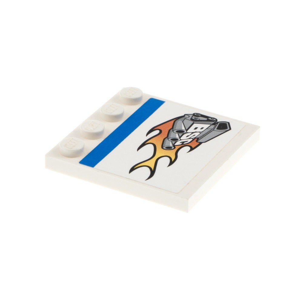 1x Lego Tile Modified 4x4 White Studs on Edge BSC Flame 8154 6179pb157L