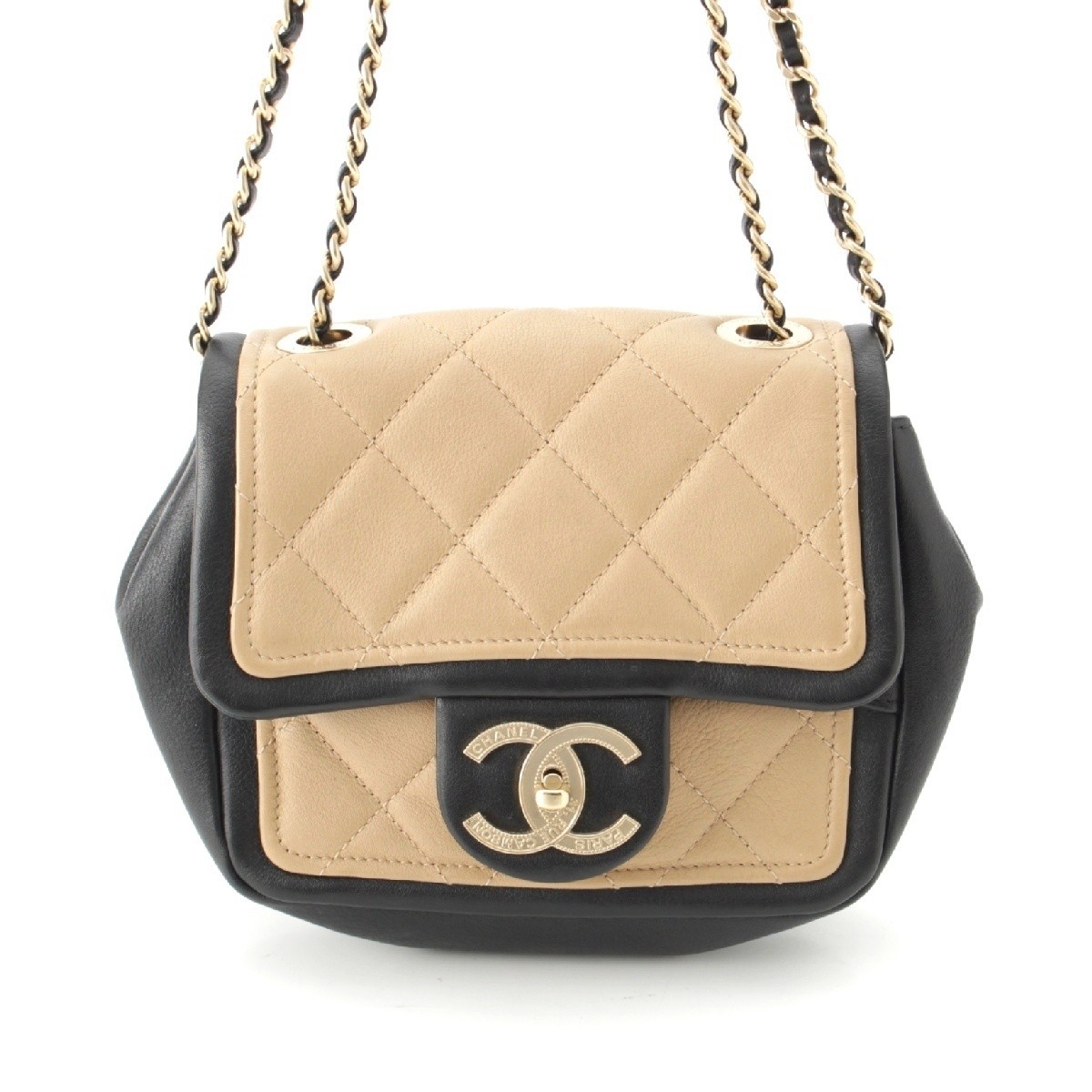 CHANEL 19 Mini Lambskin Matelassé Chain Shoulder Bag in Bicolor A92210