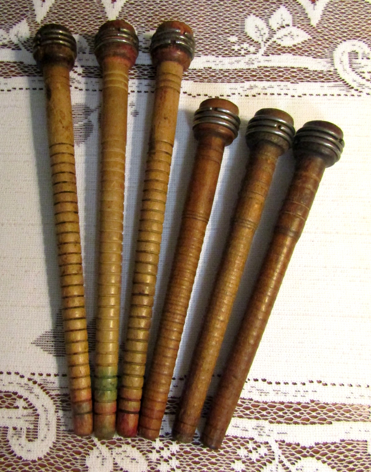 ( 6 ) Vintage Wooden Industrial Thread / SPOOLS / 8" & 10"