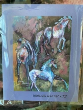 Silk Scarf Collection from Cheri Isgreen Original Watercolor Painting “RIDE”