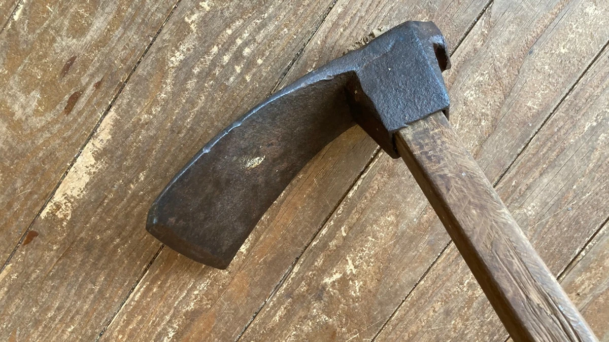 Antique Log Hewing Adze Timber Frame Log Cabin Hand Hewn Log Tool