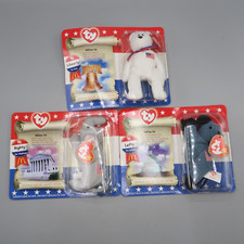 Ty Political Lefty Donkey and Righty Elephant Beanie Babies Liberty McDonalds