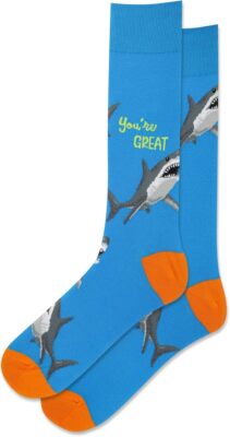Hot Sox Men's You'Re Great Crew Socks 1 Pair, Turquise, Men's 10-13 Shoe