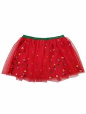 Girls  Girls Plus Red Christmas Lights Dressy Layered Tulle Tutu Skirt