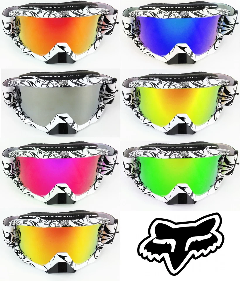 GOGGLE-SHOP FOX AIRSPACE MOTOCROSS MX GOGGLE CHROME MIRROR LENS bmx mtb quad