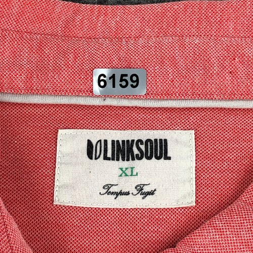Linksoul Mens Golf Polo Shirt XL Salmon Pink Tempus Fugit Short Sleeve Stretch - Picture 13 of 13