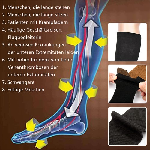 6 Paia Calze a Compressione 20-30mmHg Supporto Graduato Uomo Donna S-XXL - Foto 4 di 11