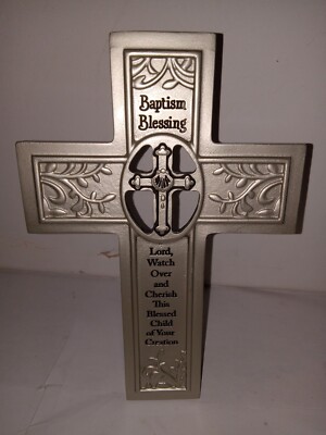 Silver Baptism Blessing Cross Made In El Sal Vador