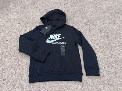 Nike Black retro swoosh hoodie hooded sweatshirt San Francisco