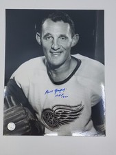 Bill Gadsby Autographed 8x10 Photo Signed Frozen Pond COA Sticker Red Wings HOF