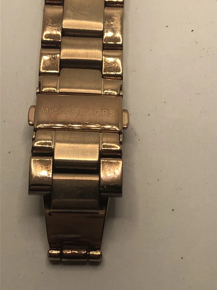 Caja de piezas de reloj Michael Kors 42 mm correa 20 mm oro rosa eslabones sin cristal GY308 Foto 2 de 4