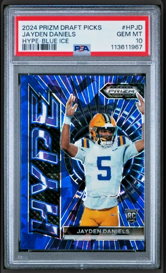 Jayden Daniels Panini Prizm Draft Picks Hype #HPJD Blue Ice