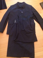 PRADA 3 PIECE CHARCOAL GRAY FLEECE WOOL SKIRT SUIT TOP MIU 40 4 6 S M $$ DRESS 