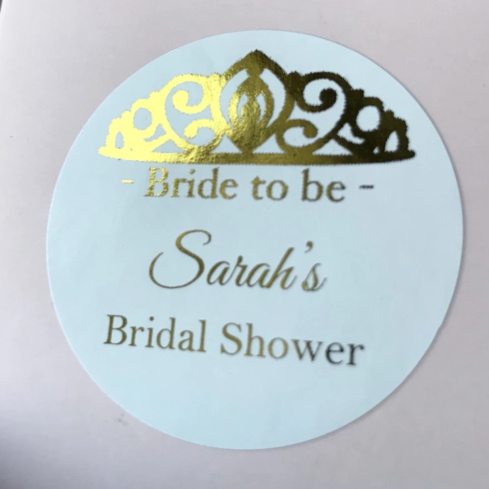 50x 4cm Bridal Shower Gold Foil Personalized Gift Labels Thank You Stickers — 第 3/4 张图片