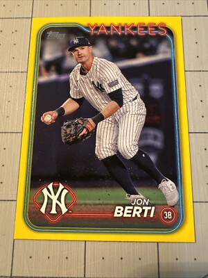 Jon Berti 2024 Topps Update Yellow Yankees Third Baseman Mint