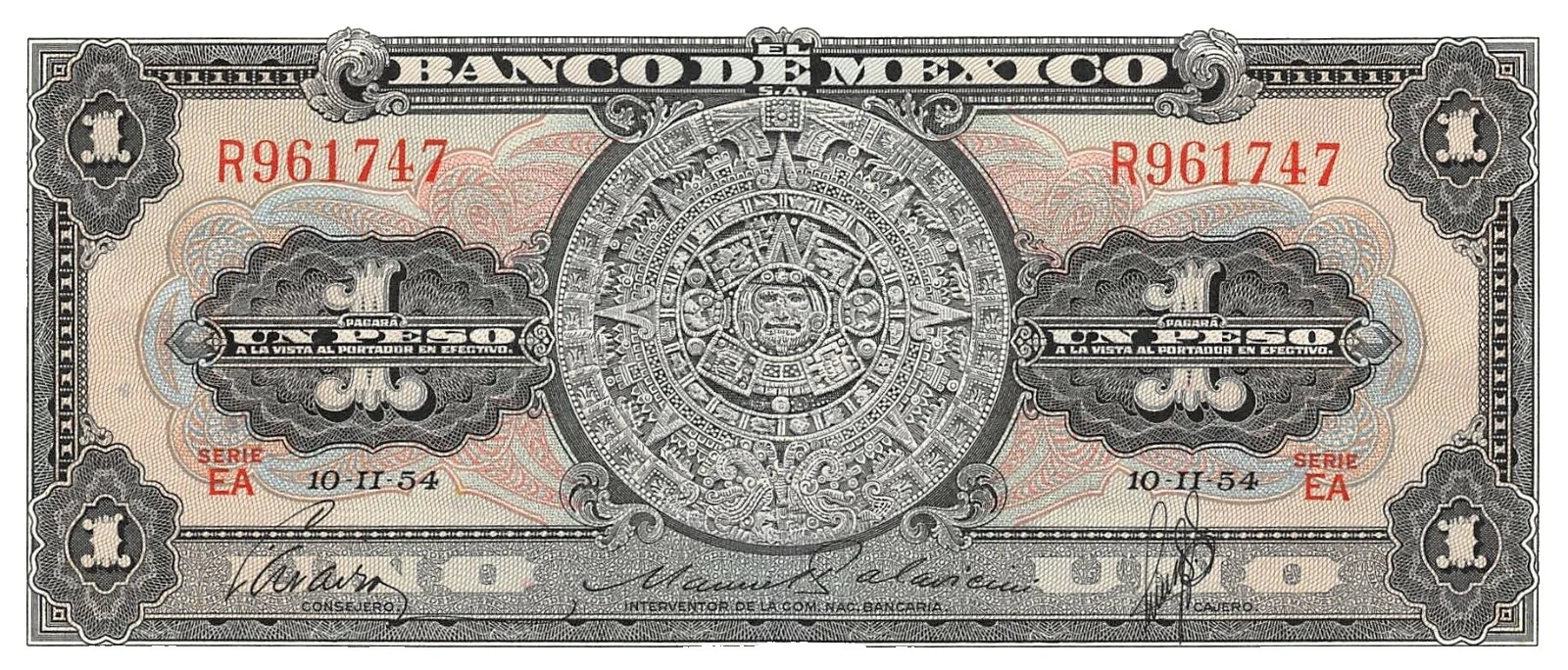 Uncertified 1954 Mexican Paper Money