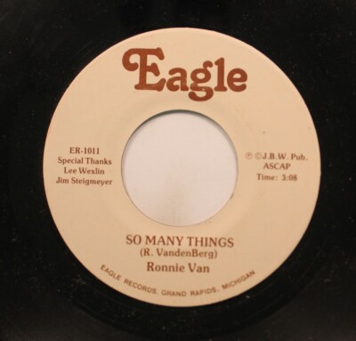Country Rare 45 Ronnie Van - So Many Things / Tomorrow Is A Better Day On Eagle