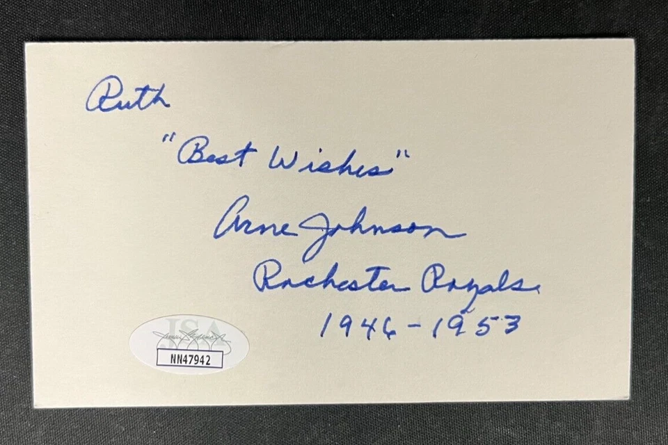 Arne Johnson Signed 3x5 Card JSA Certified AUTO NBA Rochester Royals (d.2000)! - Image 2 of 4