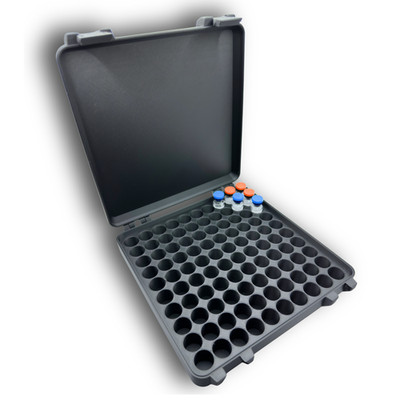 100-Slot 3ml Vial Storage Case with Hinged Lid   Large Capacity Organizer