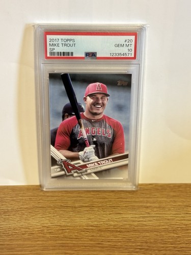 Mike Trout 2017 Topps #20 Holding Bat Angels PSA 10 GEM MT Short Print Parallel